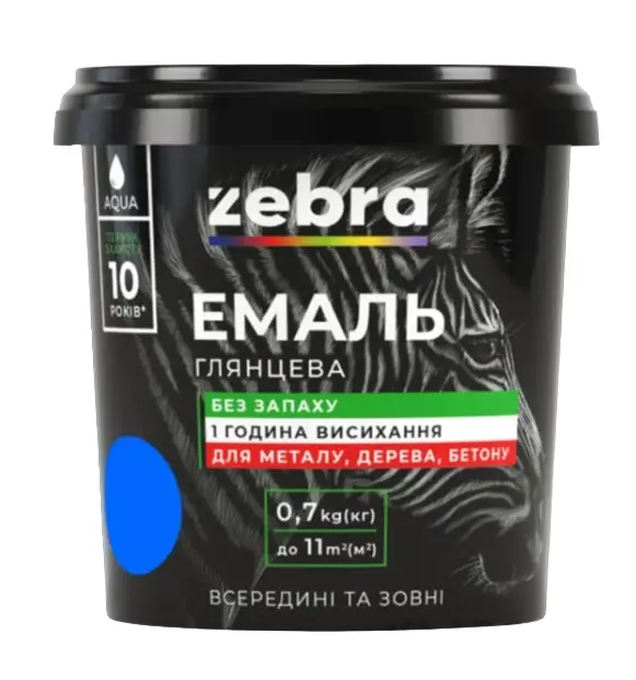 ЕМАЛЬ 0,7 кг ZEBRA 43 Блакитний