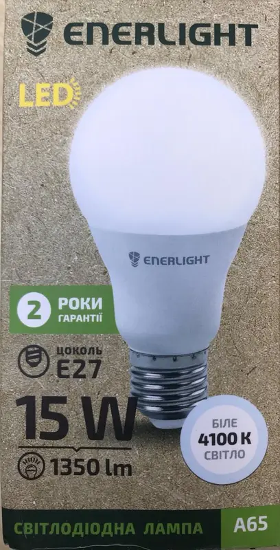 Лампа світлодіодна ENERLIGHT A65 15Вт 4100К Е27