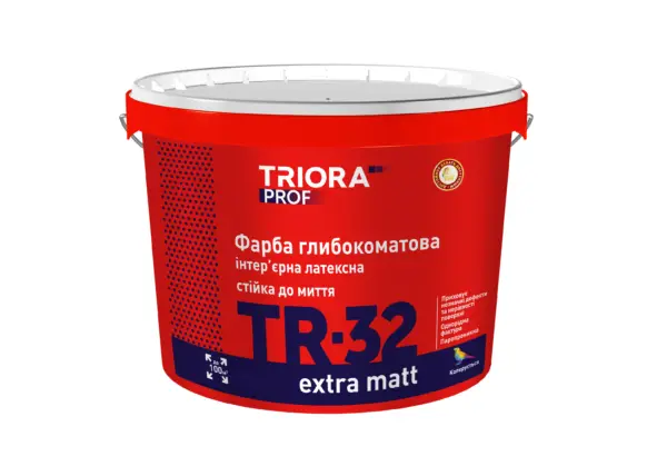 Фарба інтер’єрна 5л глибокоматова TR-32 ТМ TRIORA