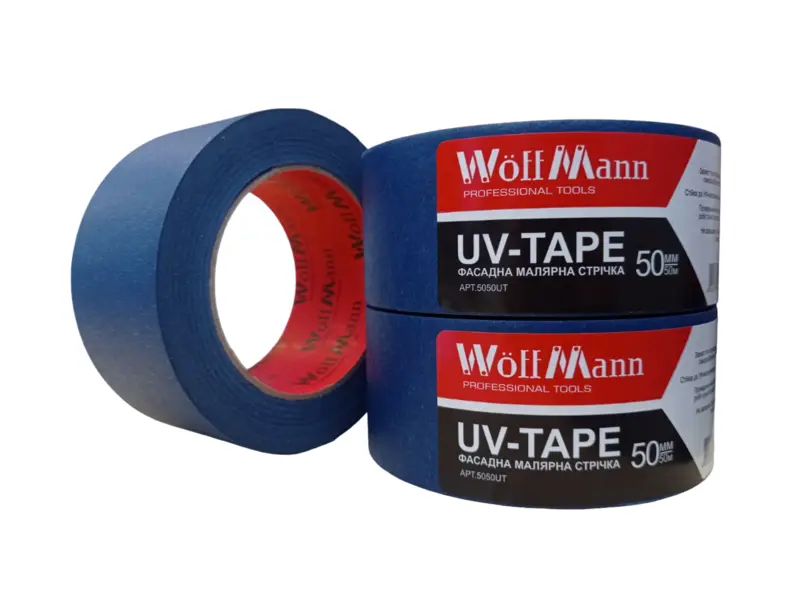 Стрічка малярна СИНЯ фасадна  50мм*50м UV-TAPE WoffMan