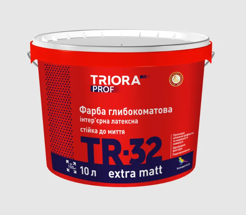 Фарба інтер’єрна 10л глибокоматова TR-32  ТМ TRIORA
