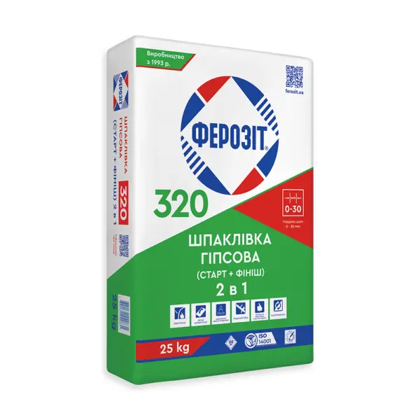 Ферозіт 320  Шпаклівка гіпсова фінішна 25кг
