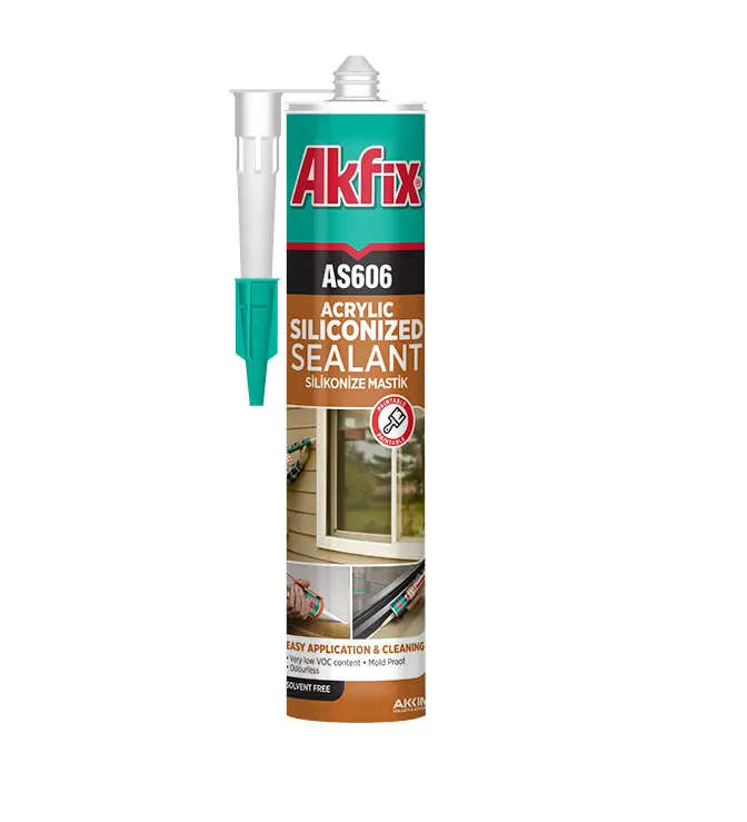 Герметик акриловий + силікон AKFIX AS606 білий 310 мл