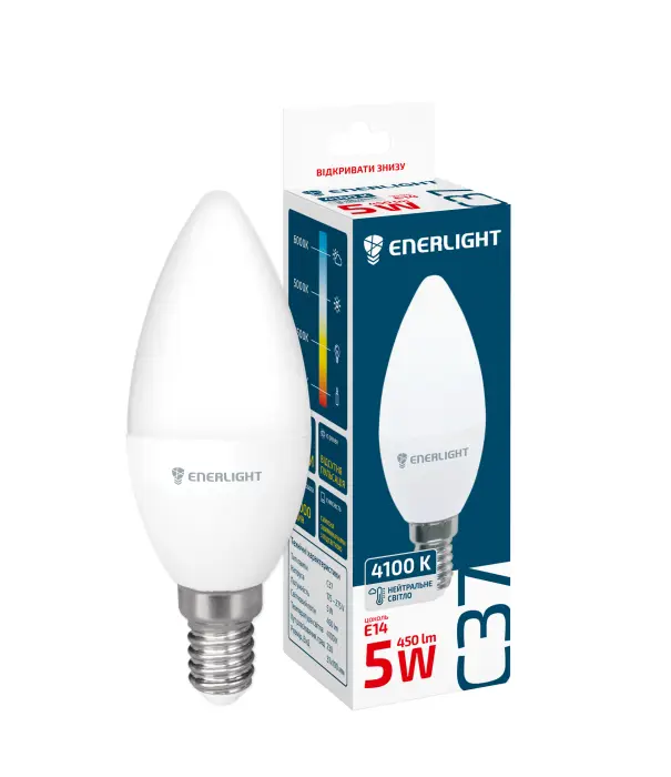 Лампа світлодіодна ENERLIGHT С37 5Вт 4100К Е14