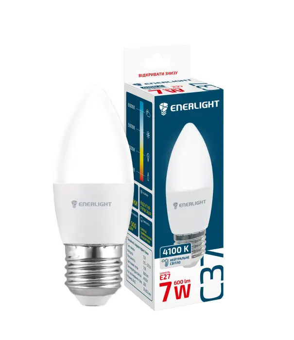 Лампа світлодіодна ENERLIGHT С37 7Вт 4100К Е27