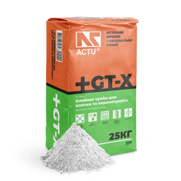 Клей для плитки 80*80 “GT-X” 25 кг морозостійкий тепла підлога